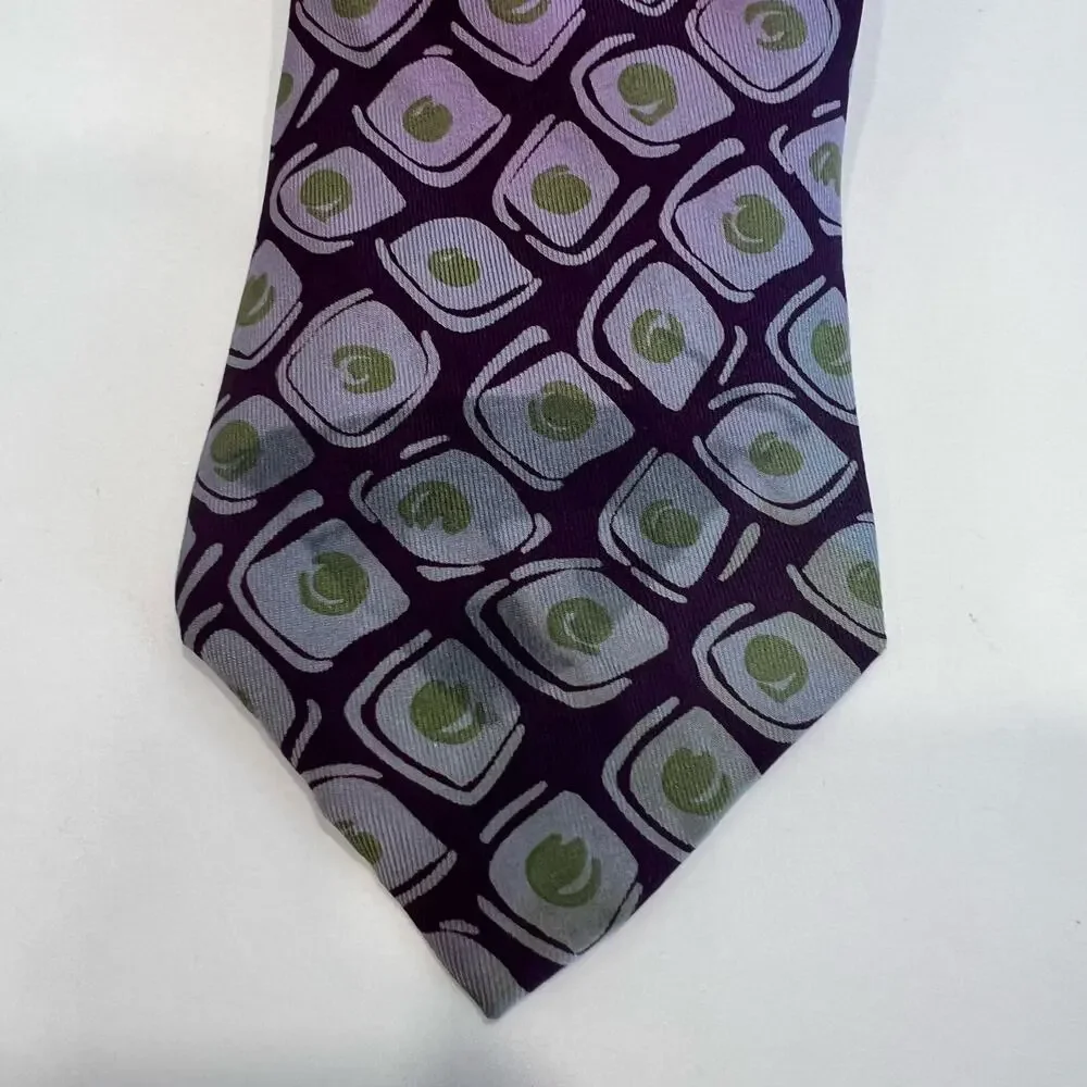 Charvet Place Vendôme 100% Silk Men’s Neck Tie Purple & Green Made in France JP